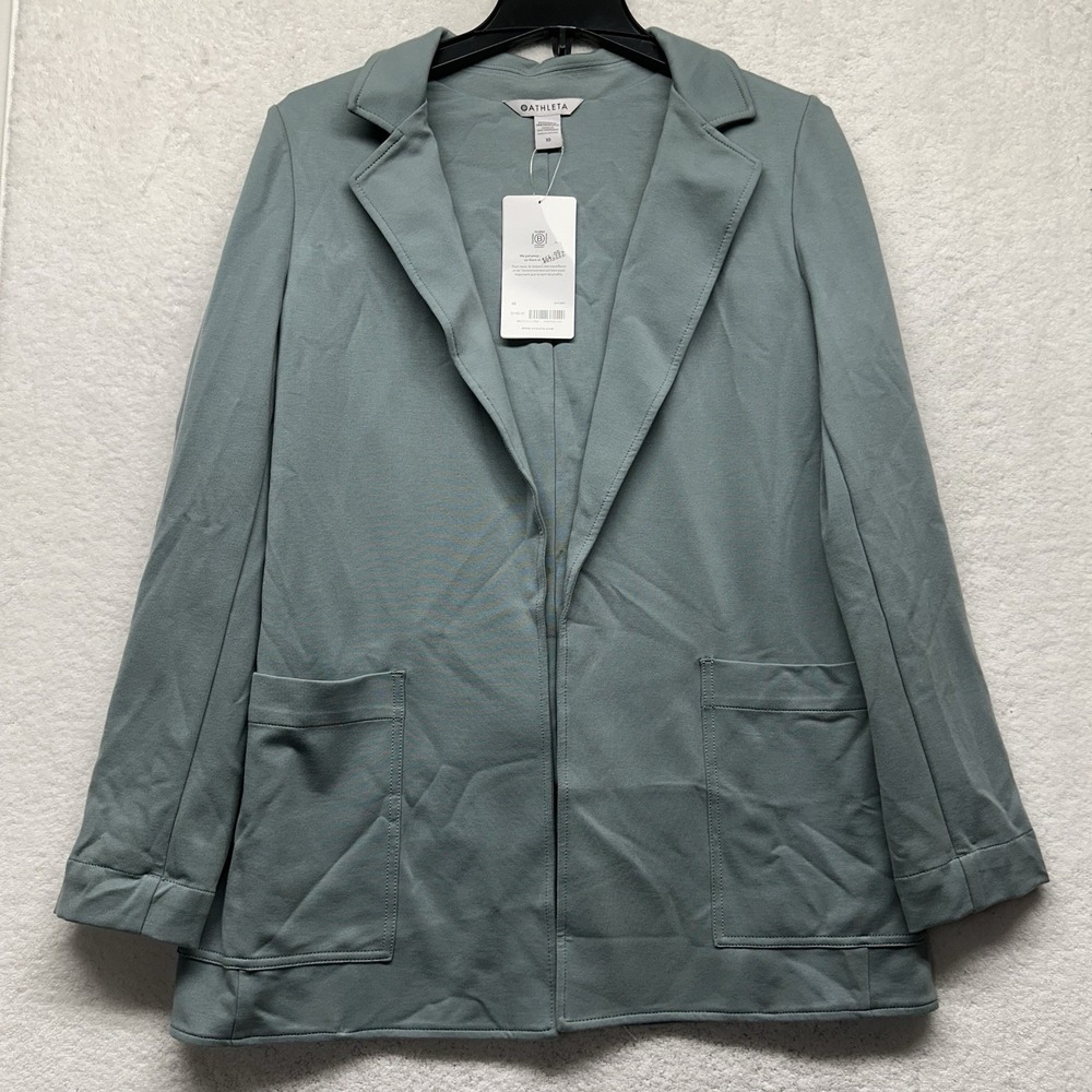 Athleta Womens Size 10 Blue Long Sleeve Eastbound Blazer Jacket New